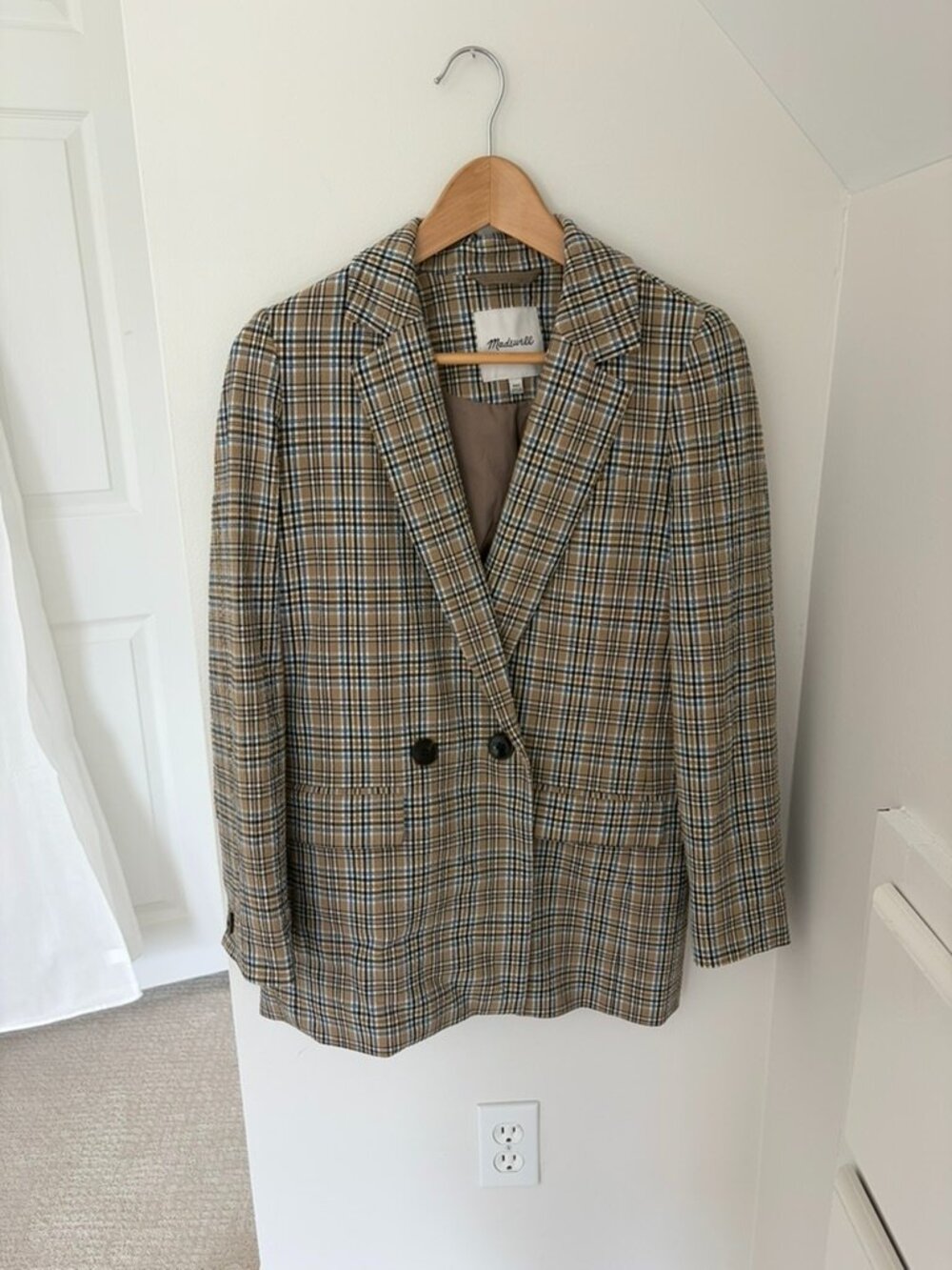 Madewell Caldwell Oversized Blazer Jacket Womens XXS Multicolor Plaid